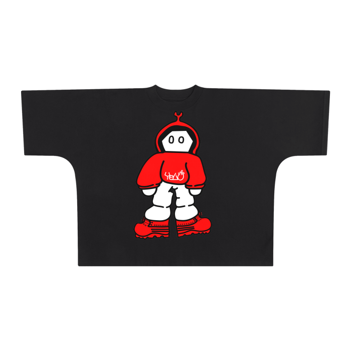 red yolfy man boxy tee