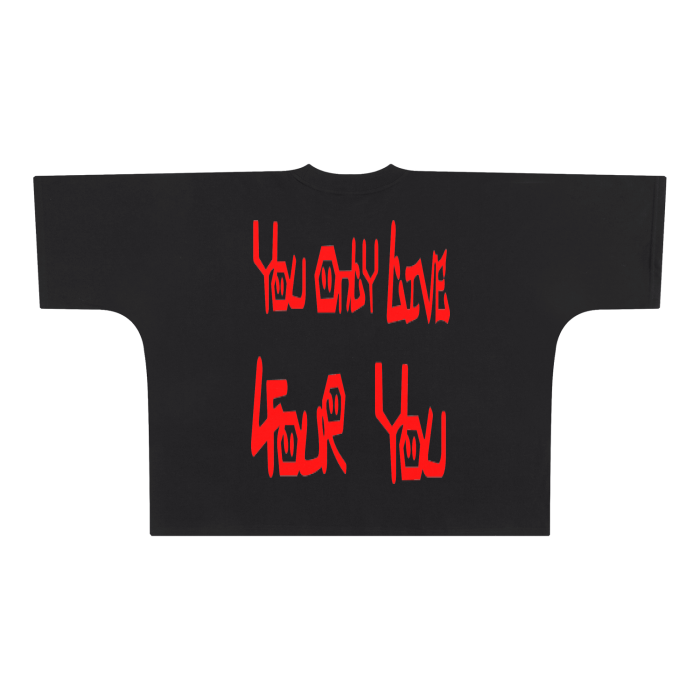 red yolfy man boxy tee