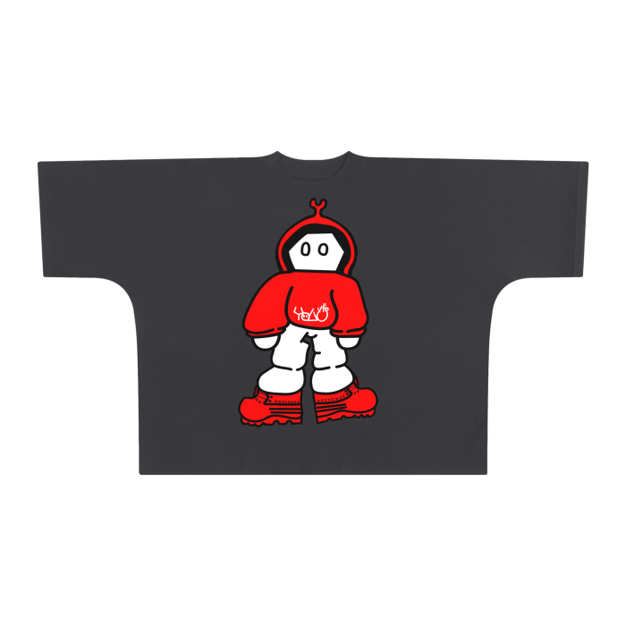 red yolfy man boxy tee